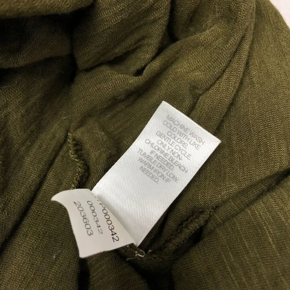 J Jill Women Long Sleeve Blouse Top Shirt Size Medium Petite Olive Green B305 -6 - Picture 8 of 13